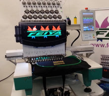 Load image into Gallery viewer, Used Feiya Embroidery Machine 2013 Head – 15 Colors -with Hoops & Cap System