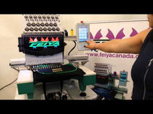 Load and play video in Gallery viewer, Used Feiya Embroidery Machine 2013 Head – 15 Colors -with Hoops & Cap System