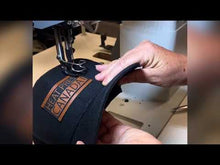 Load and play video in Gallery viewer, Post bed heavy duty sewing machine for patcht on caps
